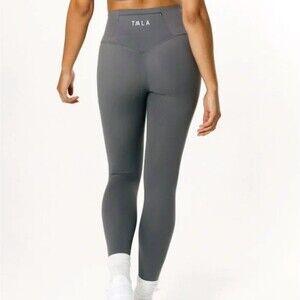 TALA SkinLuxe High Waisted Full Length Leggings Womens XS Reg Tornado Grey Zip